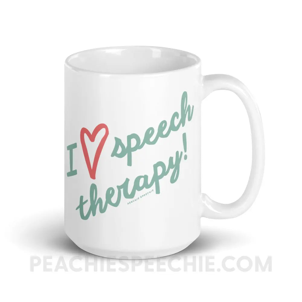 I Love Speech Therapy Coffee Mug - 15oz - peachiespeechie.com