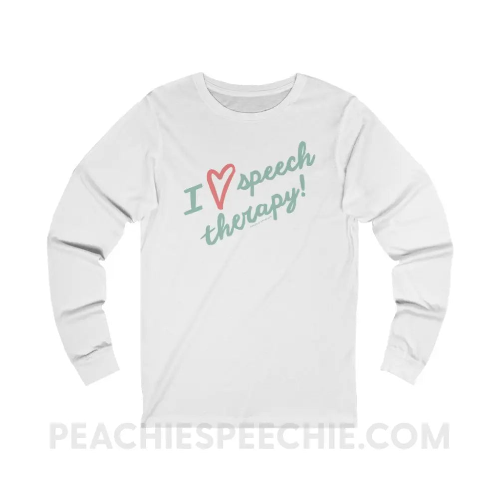 I Love Speech Therapy Premium Long Sleeve - White / XS - Long-sleeve peachiespeechie.com