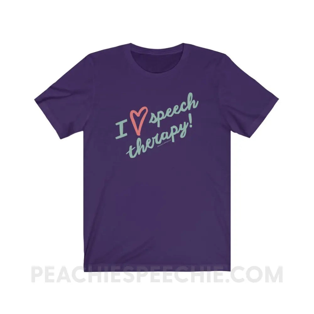 I Love Speech Therapy Premium Soft Tee - Team Purple / S - T-Shirt peachiespeechie.com