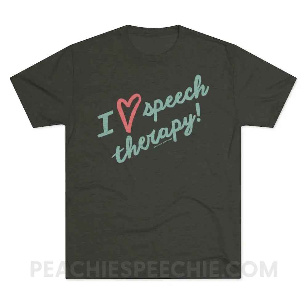 I Love Speech Therapy Vintage Tri-Blend - Macchiato / S - T-Shirt peachiespeechie.com