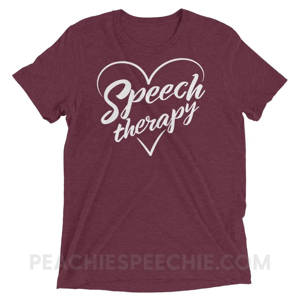 Love Speech Tri-Blend Tee - Maroon Triblend / XS - T-Shirts & Tops peachiespeechie.com