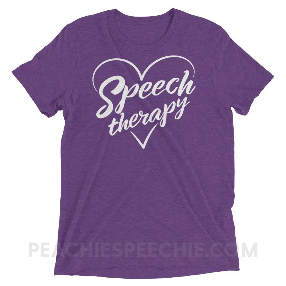 Love Speech Tri-Blend Tee - Purple Triblend / XS - T-Shirts & Tops peachiespeechie.com