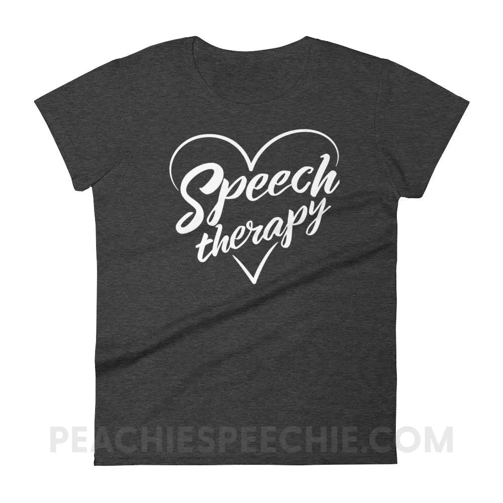 Love Speech Women’s Trendy Tee - Heather Dark Grey / S T-Shirts & Tops peachiespeechie.com