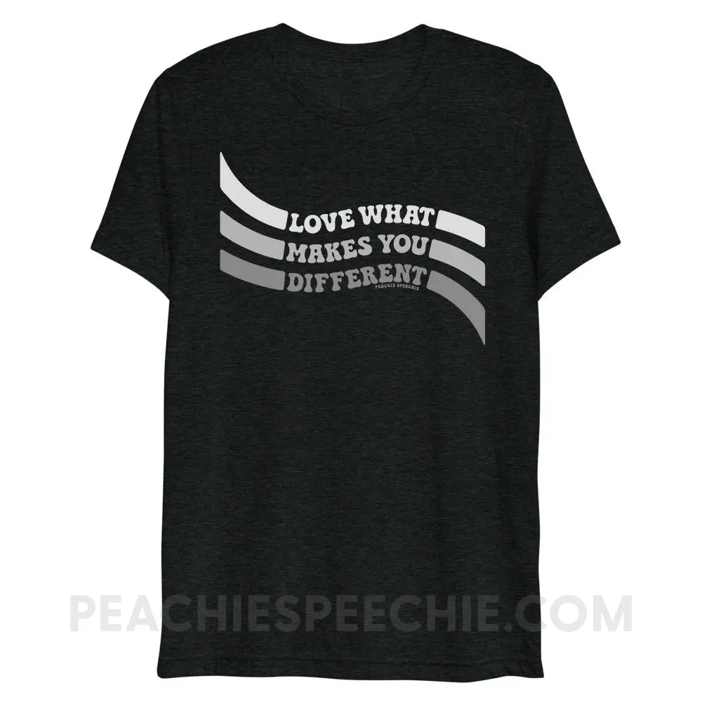 Love What Makes You Different™ Tri-Blend Tee - Charcoal-Black Triblend / XS - peachiespeechie.com