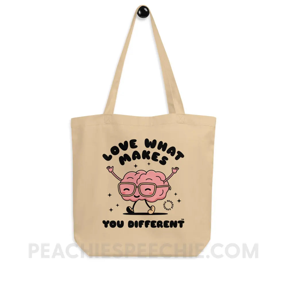 Love What Makes You Different™ Brain Character Organic Canvas Tote - peachiespeechie.com