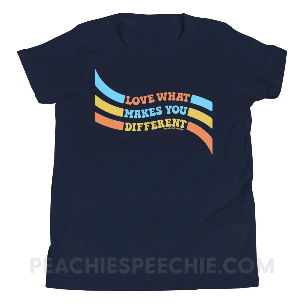 Love What Makes You Different™ Premium Youth Tee - Navy / S - peachiespeechie.com