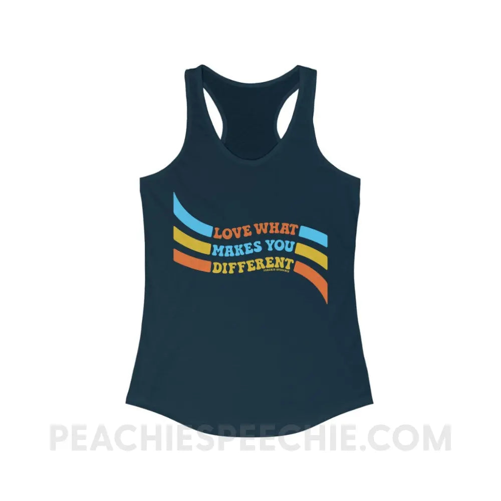 Love What Makes You Different™ Superfly Racerback - Solid Midnight Navy / XS - Tank Top peachiespeechie.com
