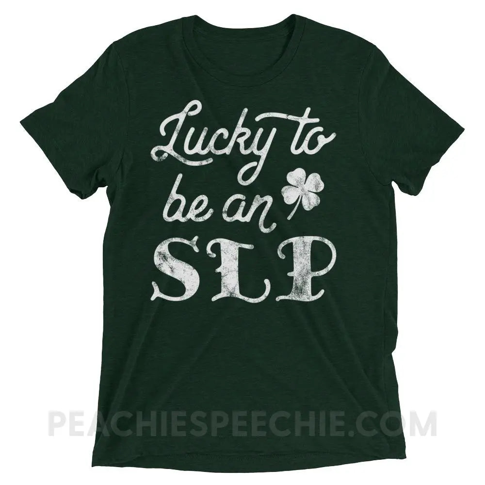 Lucky SLP Tri-Blend Tee - Emerald Triblend / XS - T-Shirts & Tops peachiespeechie.com