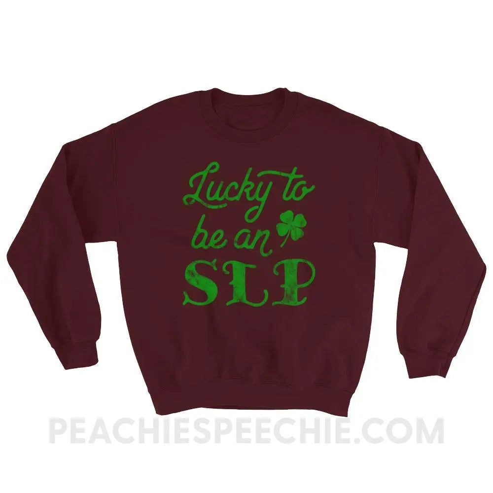 Lucky SLP Classic Sweatshirt - Maroon / S - Hoodies & Sweatshirts peachiespeechie.com