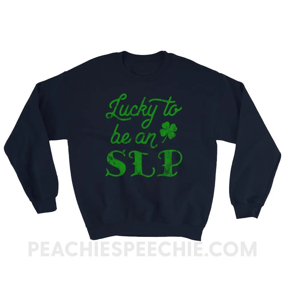 Lucky SLP Classic Sweatshirt - Navy / S - Hoodies & Sweatshirts peachiespeechie.com