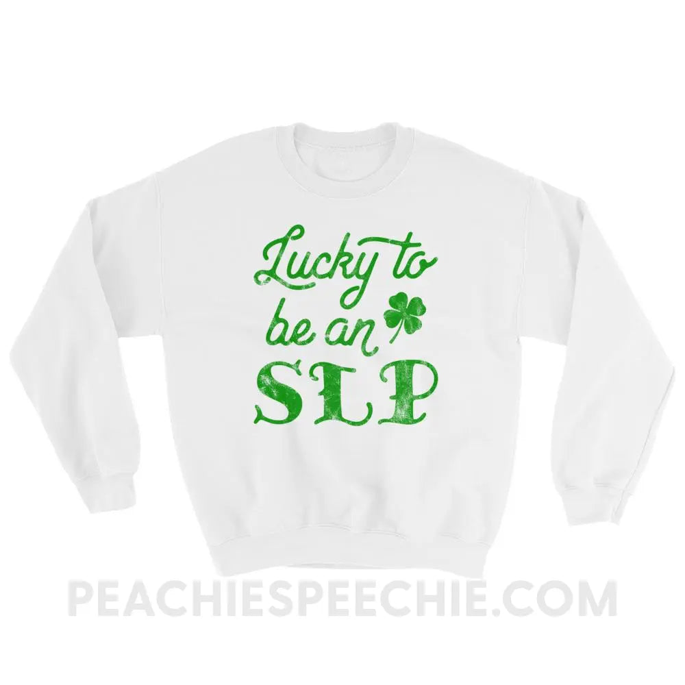 Lucky SLP Classic Sweatshirt - White / S - Hoodies & Sweatshirts peachiespeechie.com