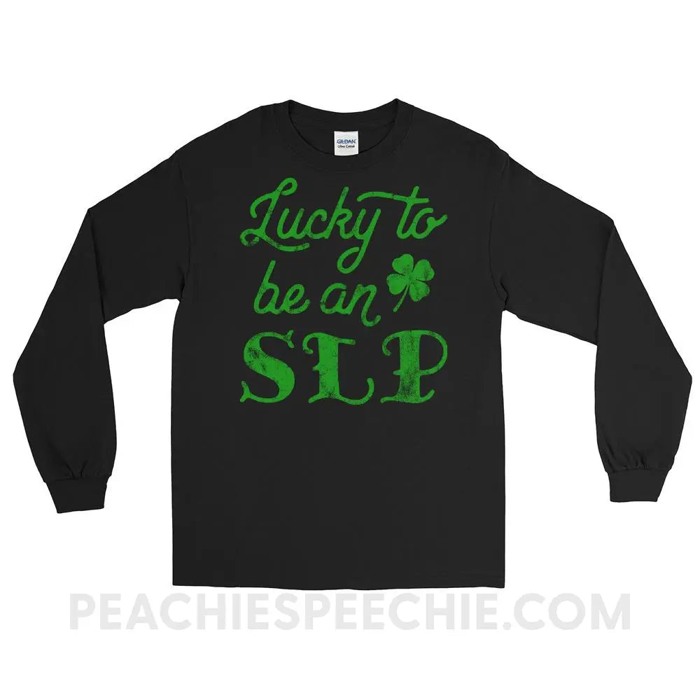 Lucky SLP Long Sleeve Tee - Black / S - T-Shirts & Tops peachiespeechie.com