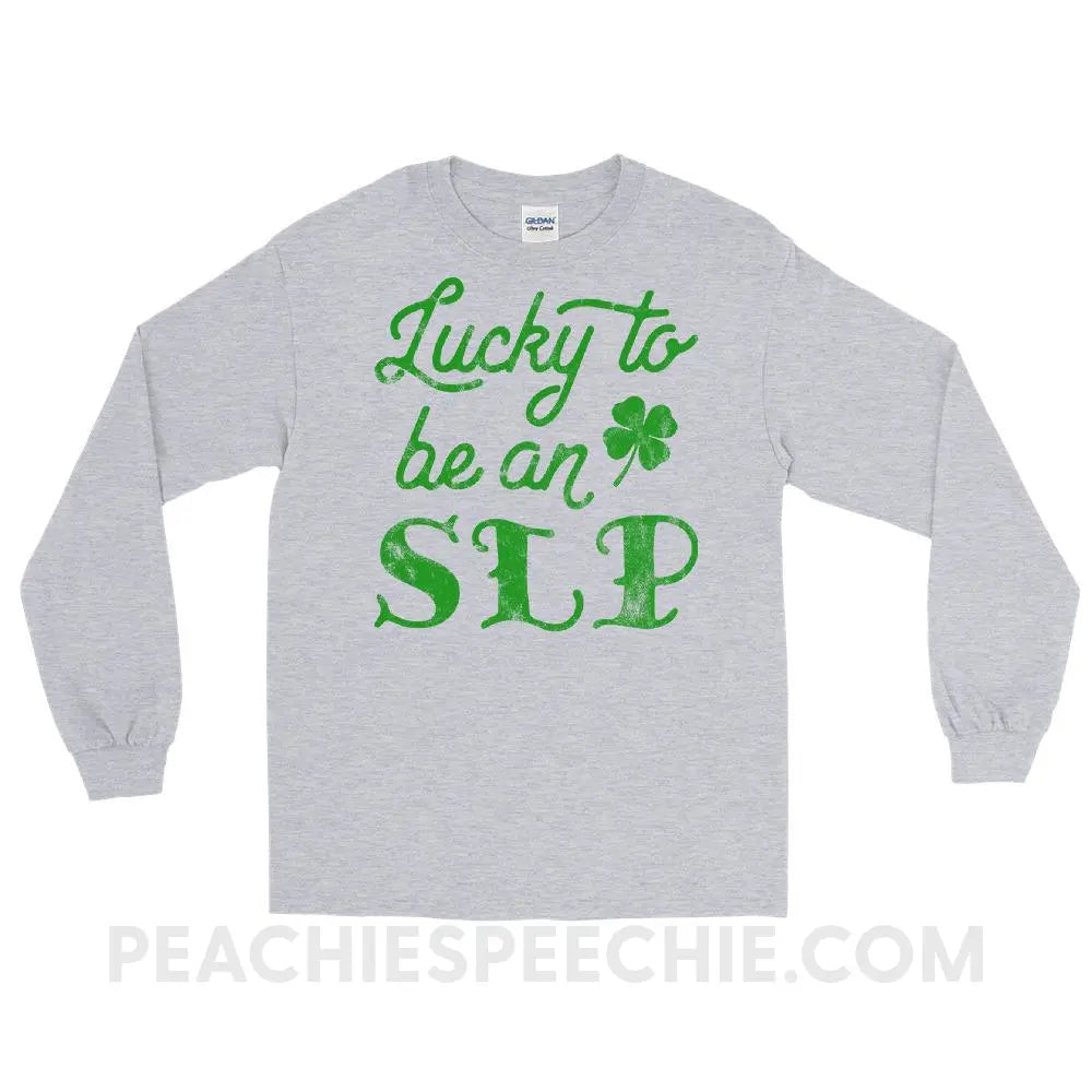 Lucky SLP Long Sleeve Tee - Sport Grey / S - T-Shirts & Tops peachiespeechie.com