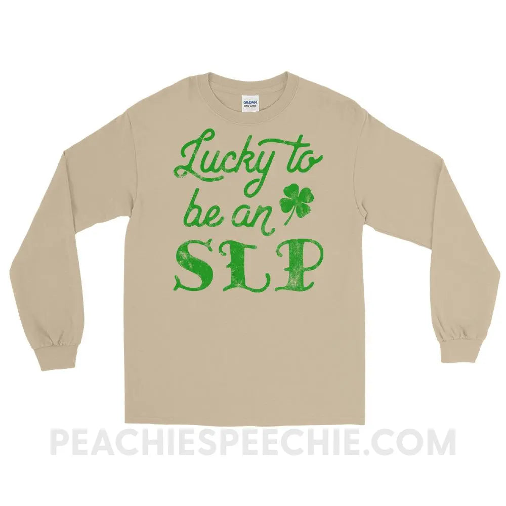 Lucky SLP Long Sleeve Tee - Sand / S - T-Shirts & Tops peachiespeechie.com