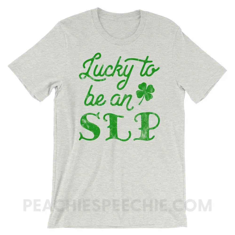 Lucky SLP Premium Soft Tee - Ash / S - T-Shirts & Tops peachiespeechie.com