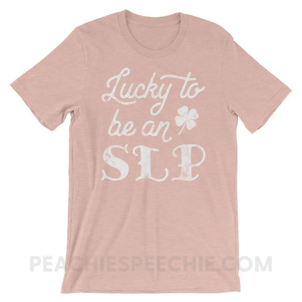 Lucky SLP Premium Soft Tee - Heather Prism Peach / XS - T-Shirts & Tops peachiespeechie.com