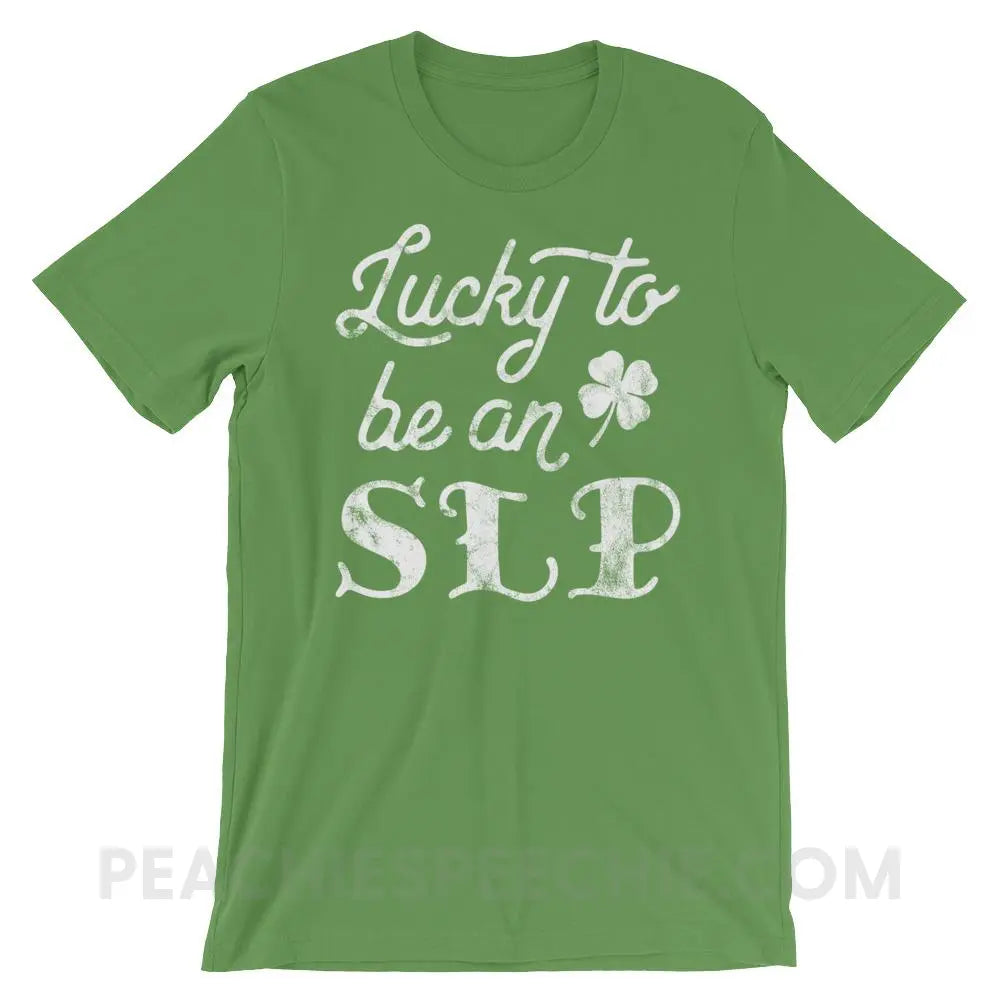 Lucky SLP Premium Soft Tee - Leaf / S - T-Shirts & Tops peachiespeechie.com