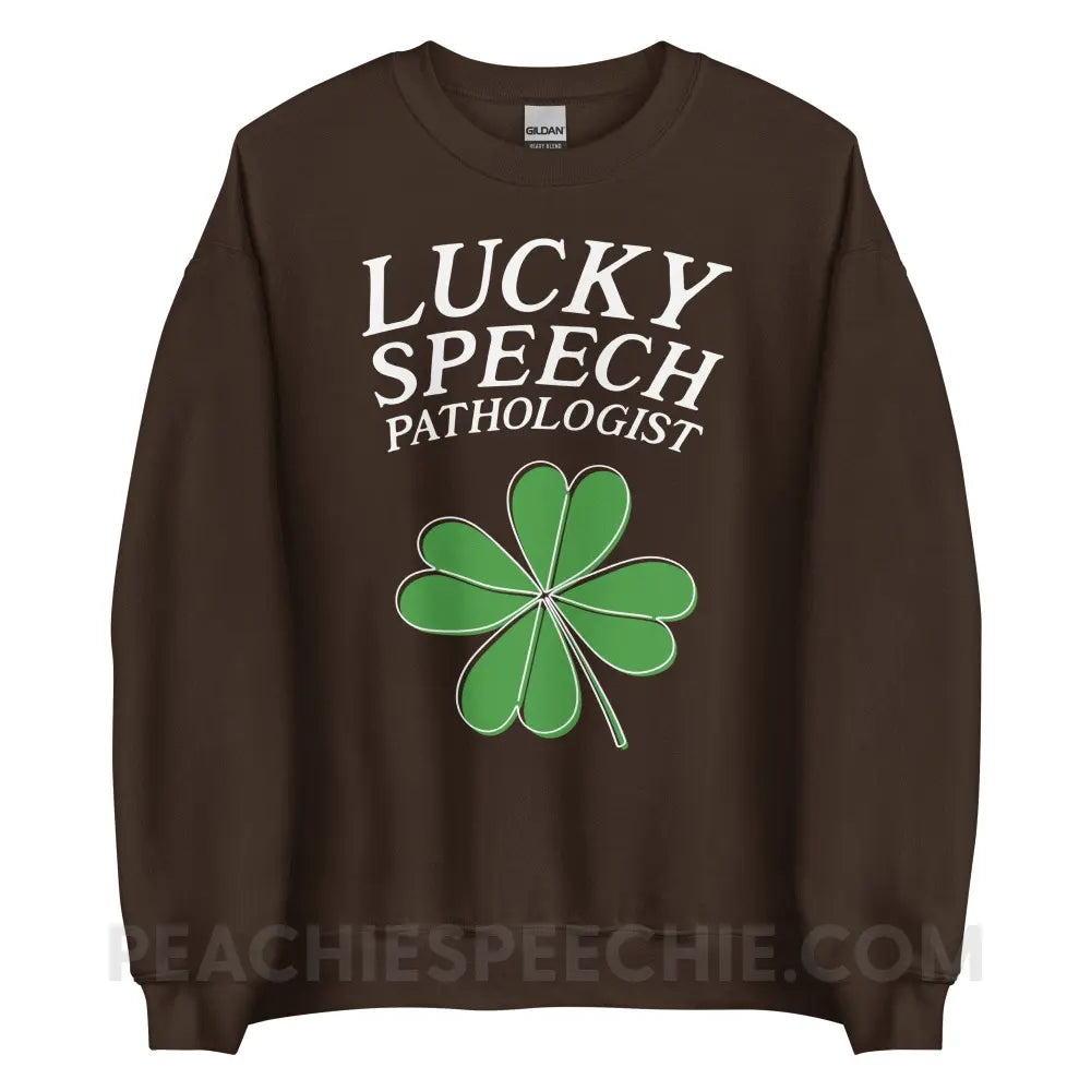 Lucky Speech Pathologist Classic Sweatshirt - Dark Chocolate / S - peachiespeechie.com