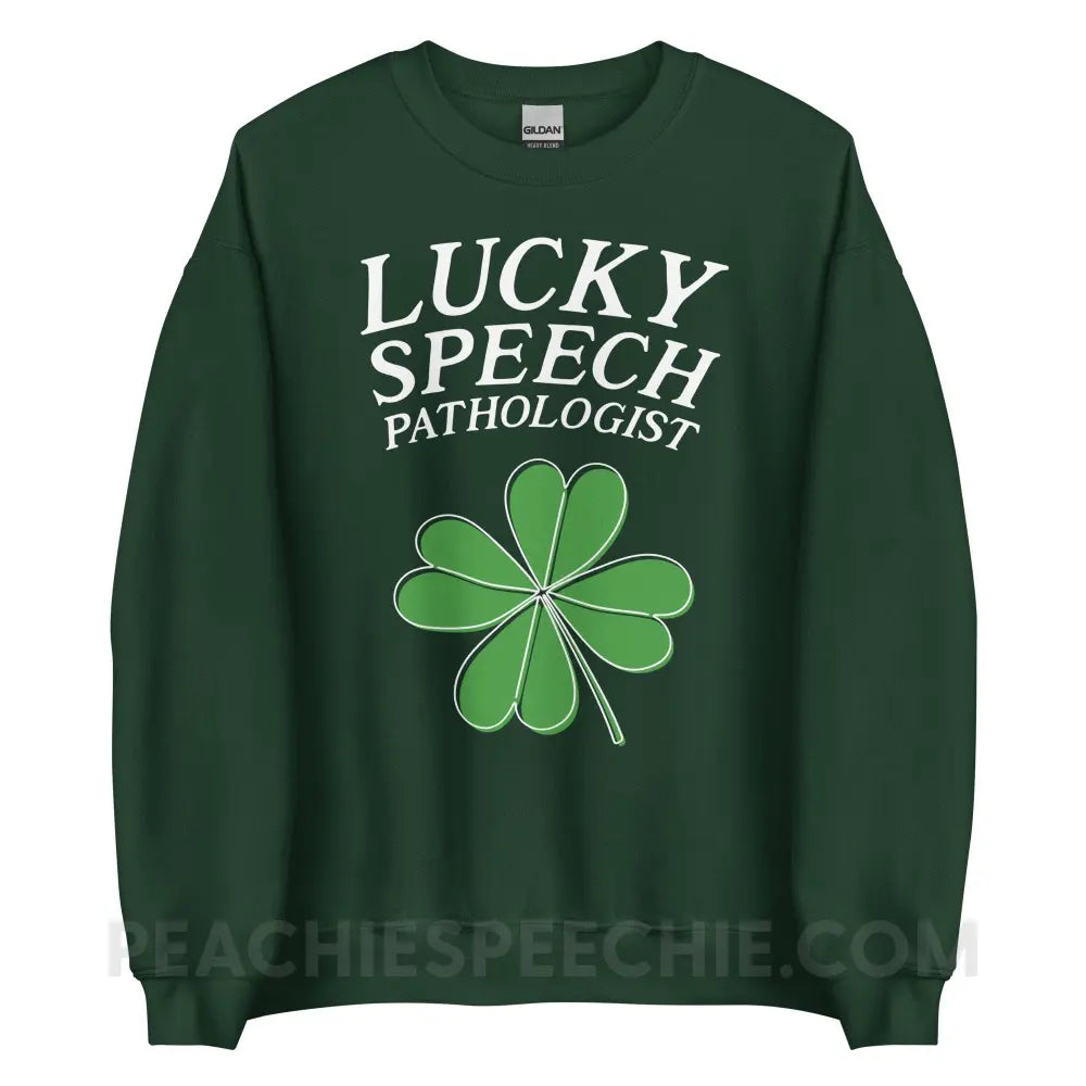 Lucky Speech Pathologist Classic Sweatshirt - Forest Green / S - peachiespeechie.com