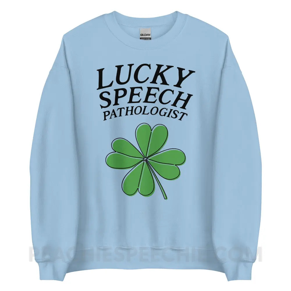 Lucky Speech Pathologist Classic Sweatshirt - Light Blue / S - peachiespeechie.com