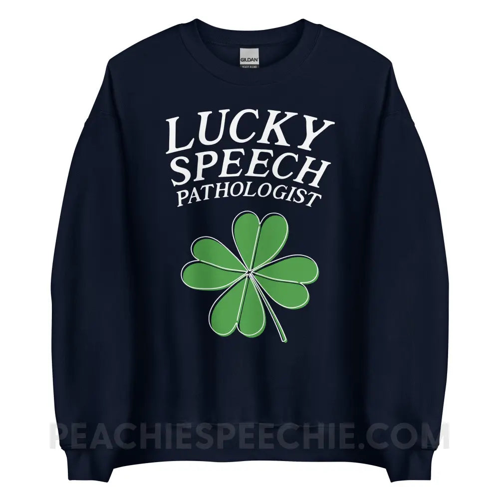 Lucky Speech Pathologist Classic Sweatshirt - Navy / S - peachiespeechie.com