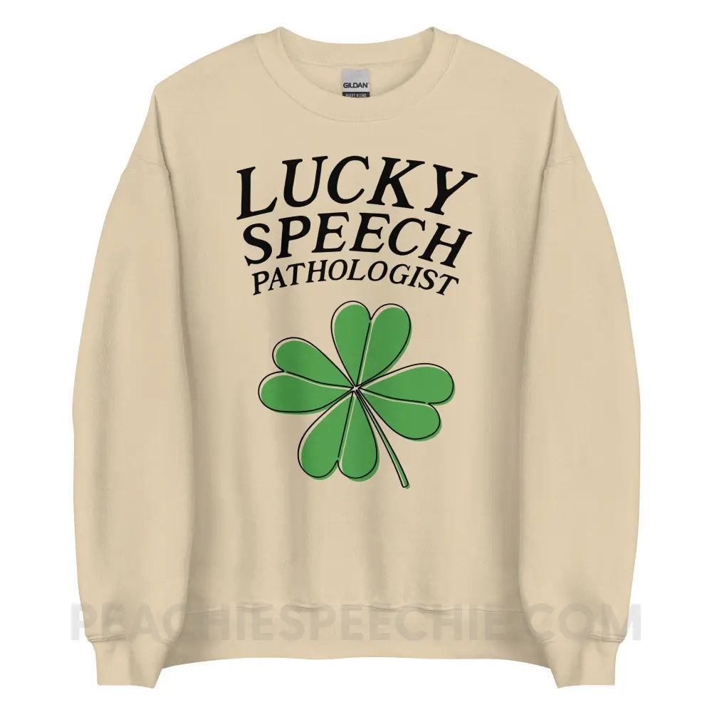 Lucky Speech Pathologist Classic Sweatshirt - Sand / S - peachiespeechie.com