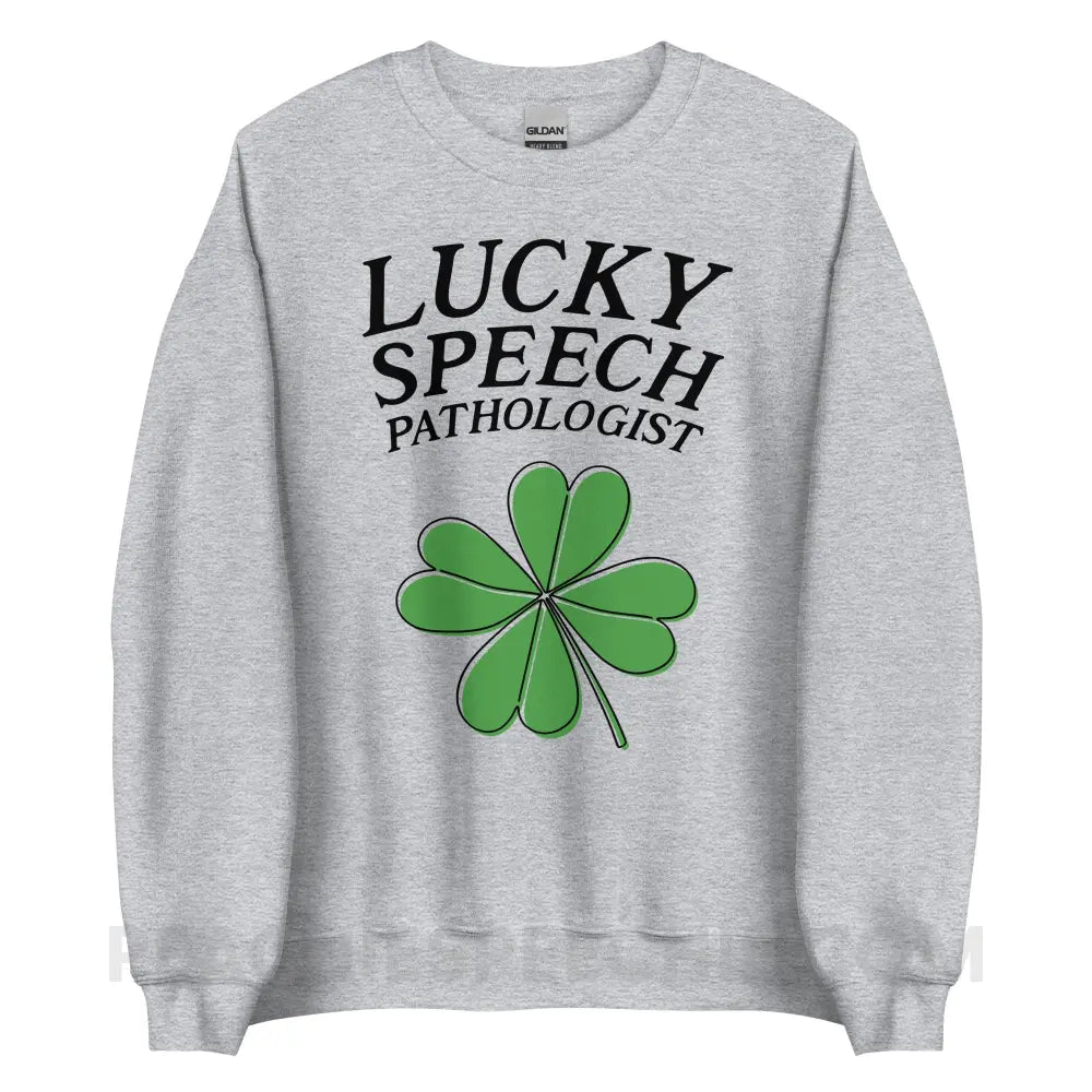 Lucky Speech Pathologist Classic Sweatshirt - Sport Grey / S - peachiespeechie.com