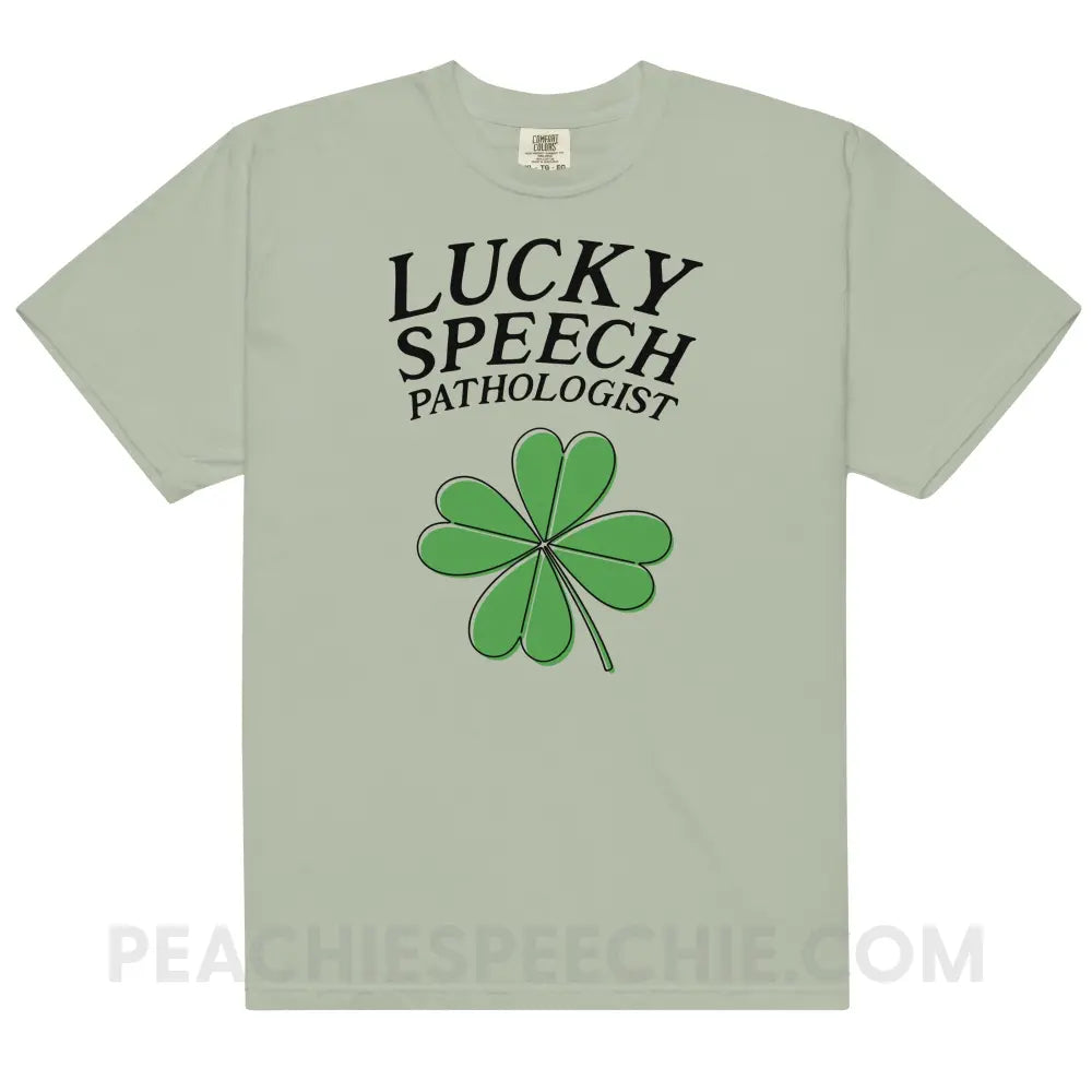 Lucky Speech Pathologist Comfort Colors Tee - Bay / S - peachiespeechie.com