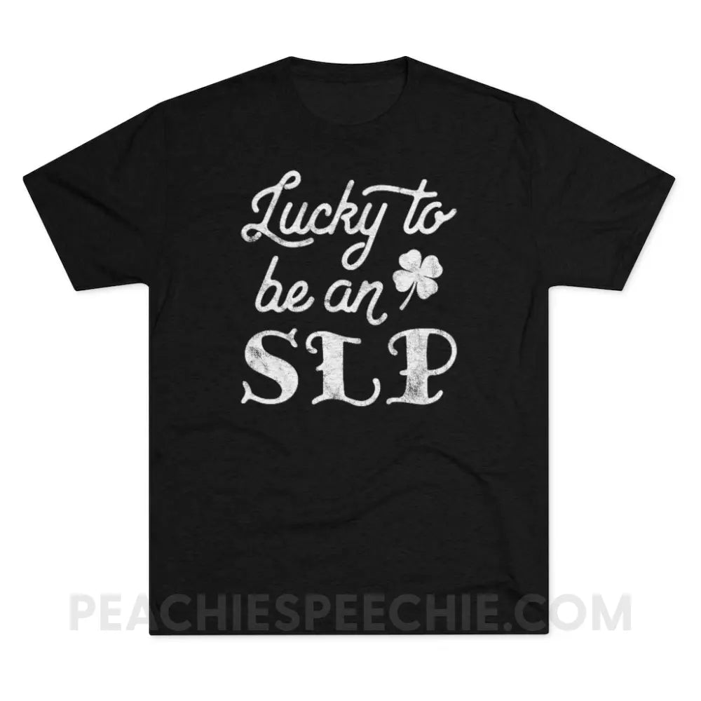 Lucky SLP Vintage Tri-Blend - Black / S - T-Shirts & Tops peachiespeechie.com