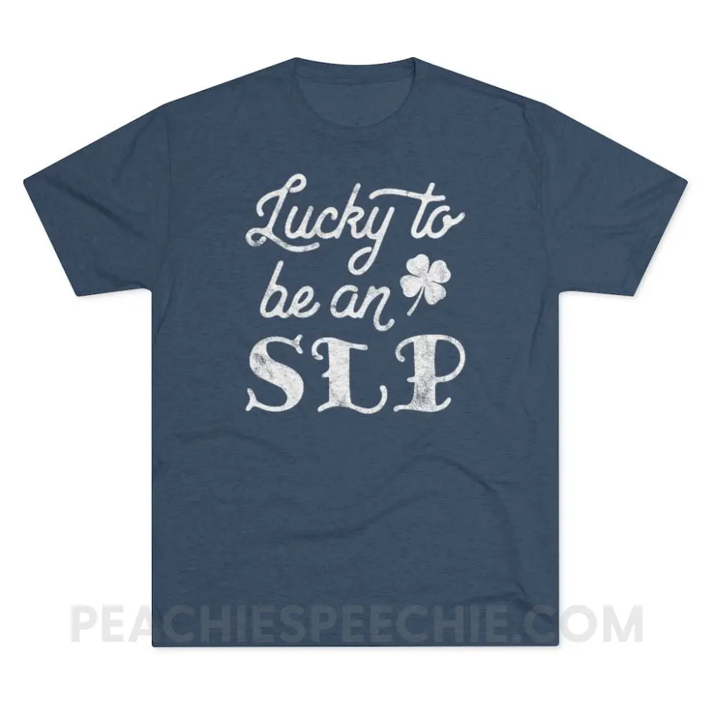 Lucky SLP Vintage Tri-Blend - Indigo / S - T-Shirts & Tops peachiespeechie.com