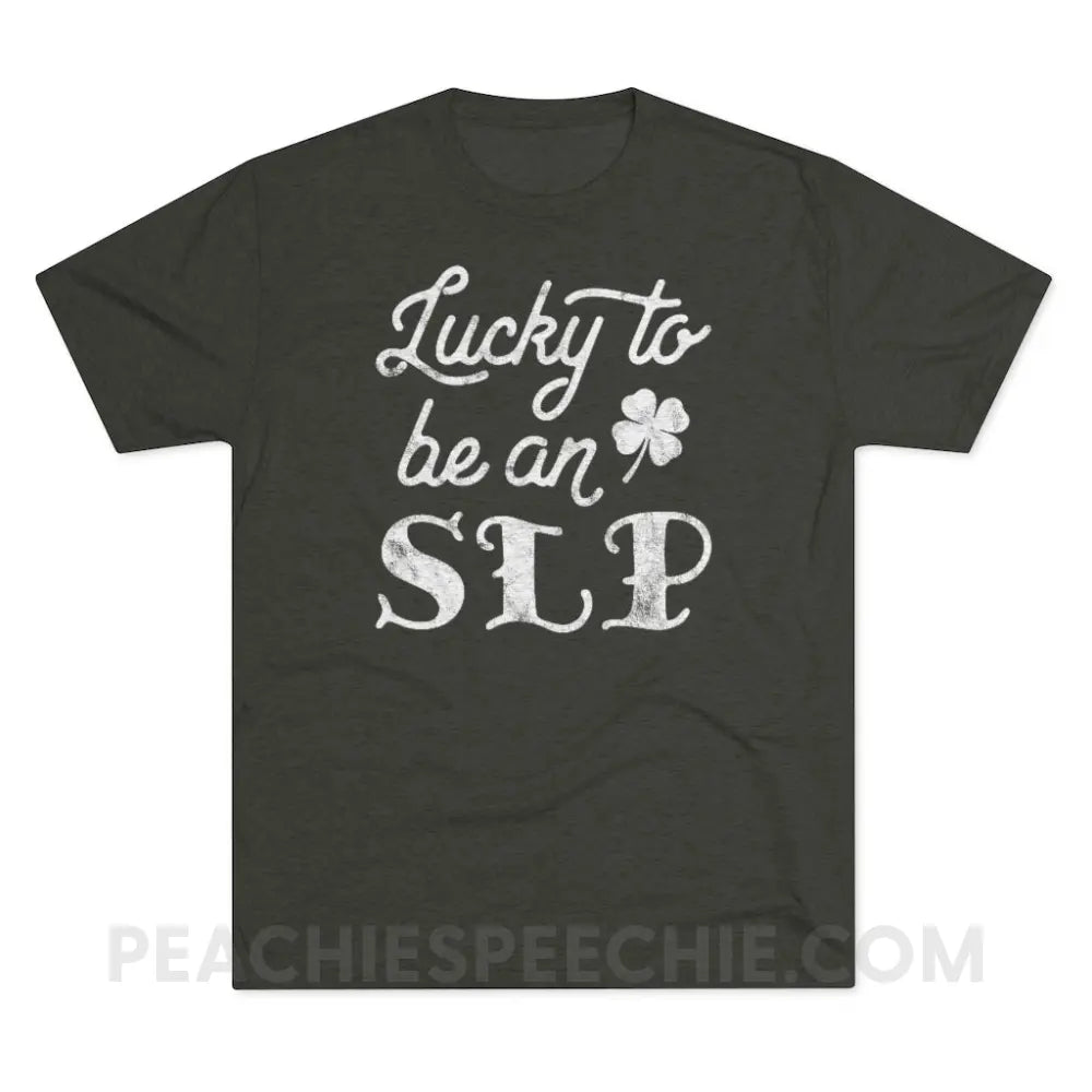 Lucky SLP Vintage Tri-Blend - Macchiato / S - T-Shirts & Tops peachiespeechie.com