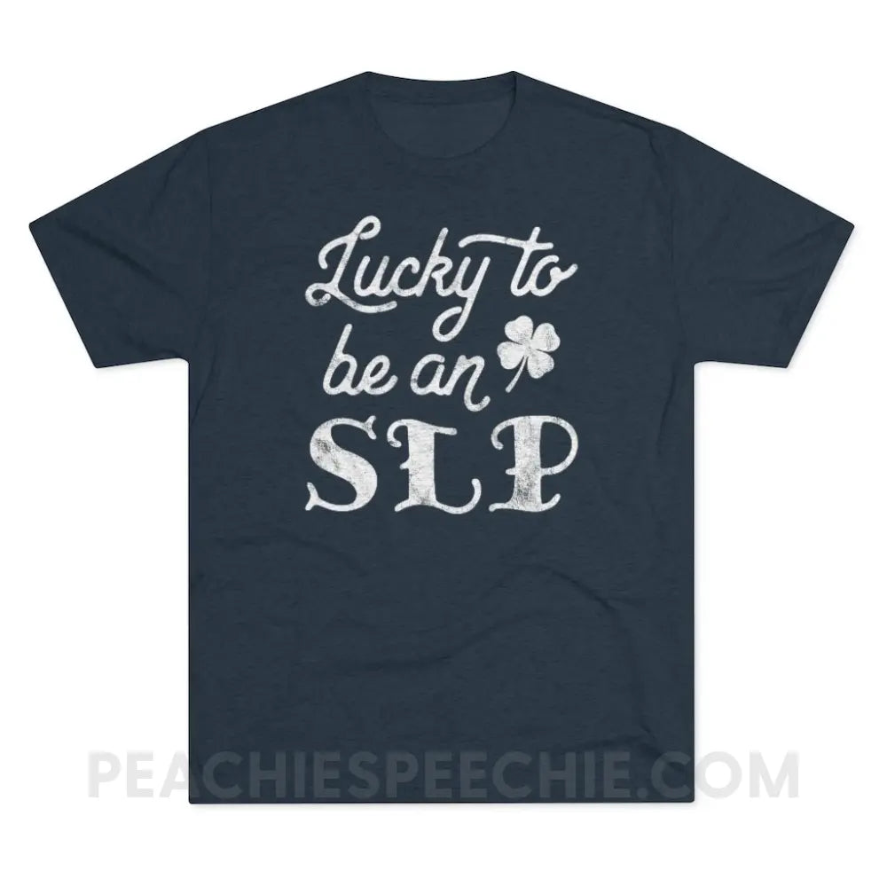 Lucky SLP Vintage Tri-Blend - Navy / S - T-Shirts & Tops peachiespeechie.com