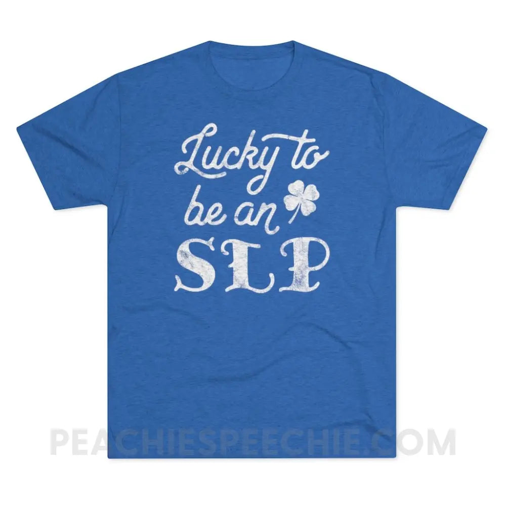 Lucky SLP Vintage Tri-Blend - Royal / S - T-Shirts & Tops peachiespeechie.com