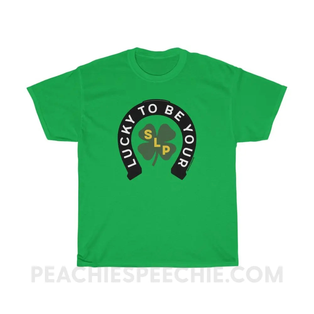 Lucky To Be Your SLP Basic Tee - Irish Green / S - T-Shirts & Tops peachiespeechie.com