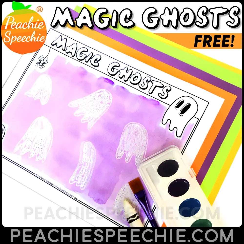 Magic Ghosts: White Crayon and Watercolors - Materials peachiespeechie.com