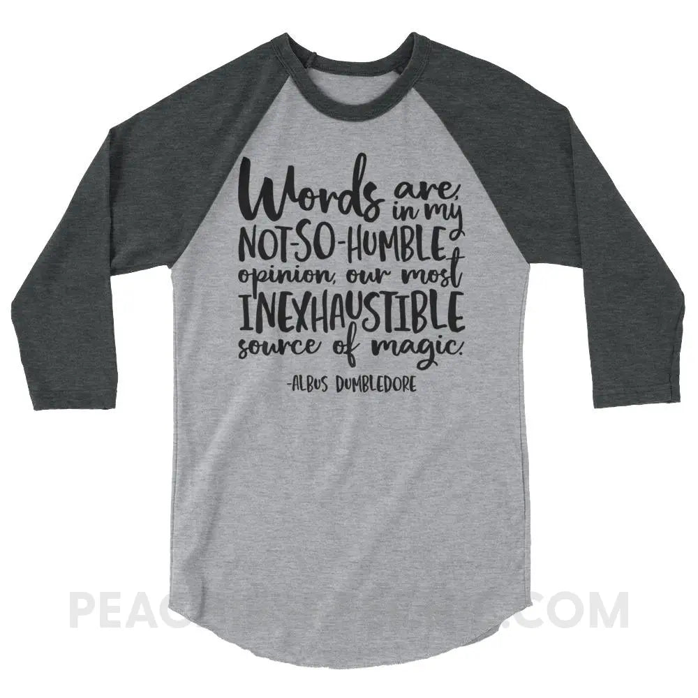 Magic Quote Baseball Tee - Heather Grey/Heather Charcoal / XS - T-Shirts & Tops peachiespeechie.com