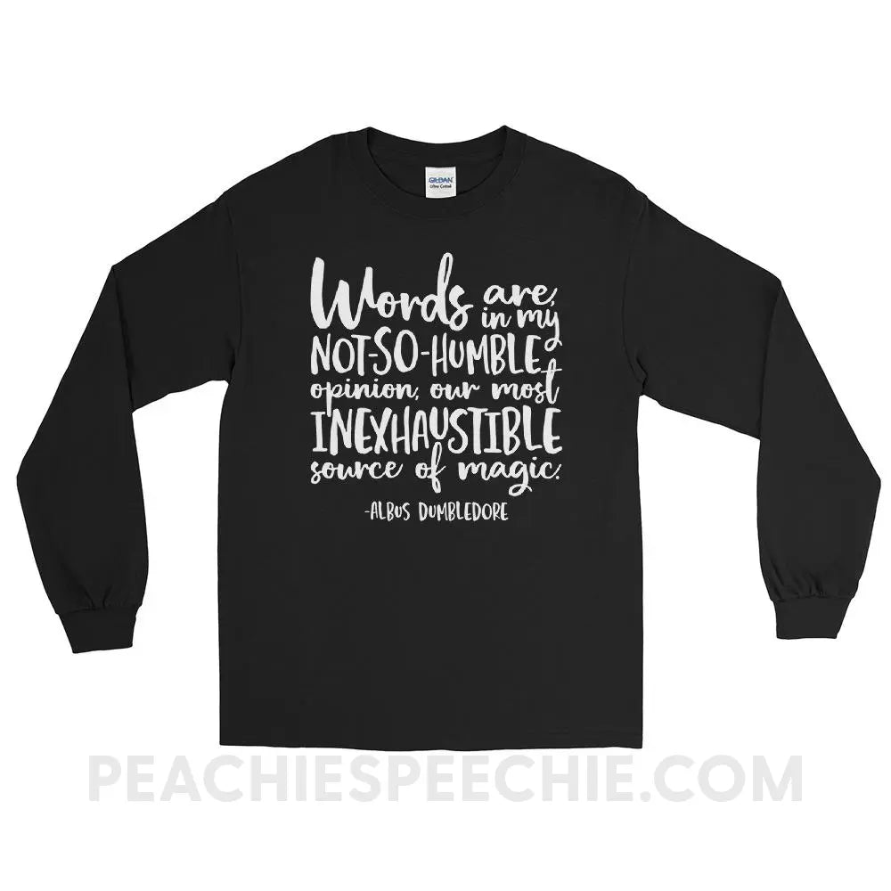 Magic Quote Long Sleeve Tee - Black / S - T - Shirts & Tops peachiespeechie.com