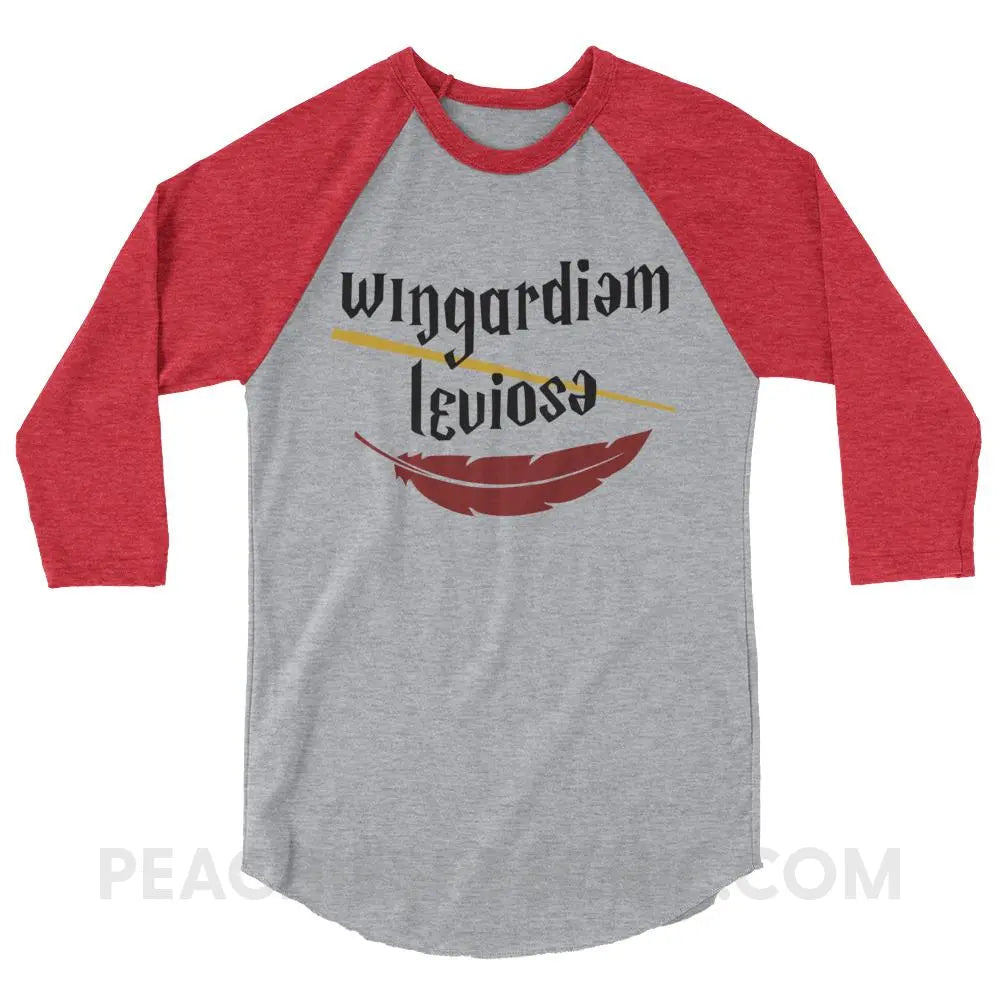Magic Spell Baseball Tee - Heather Grey/Heather Red / XS - T-Shirts & Tops peachiespeechie.com
