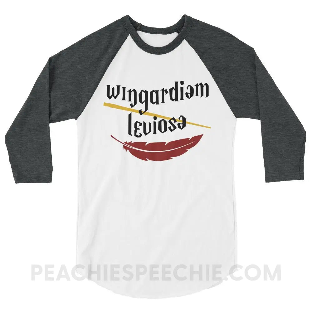 Magic Spell Baseball Tee - White/Heather Charcoal / XS - T-Shirts & Tops peachiespeechie.com