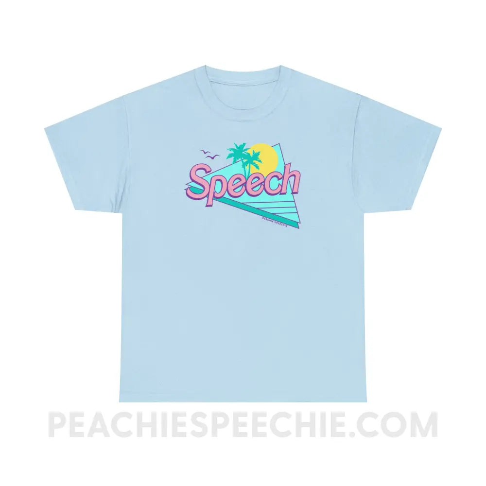 Malibu Speech Basic Tee - Light Blue / S - T-Shirt peachiespeechie.com
