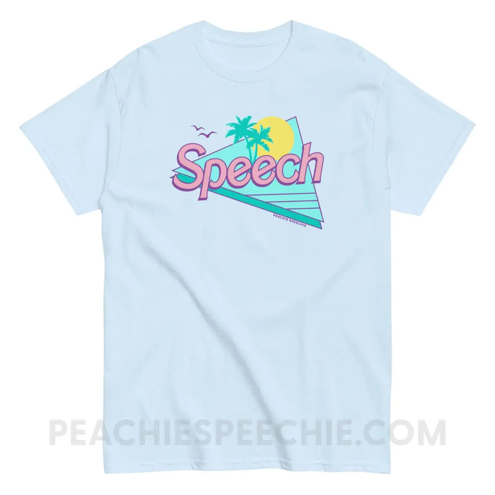 Malibu Speech Basic Tee - Light Blue / S - T-Shirt peachiespeechie.com