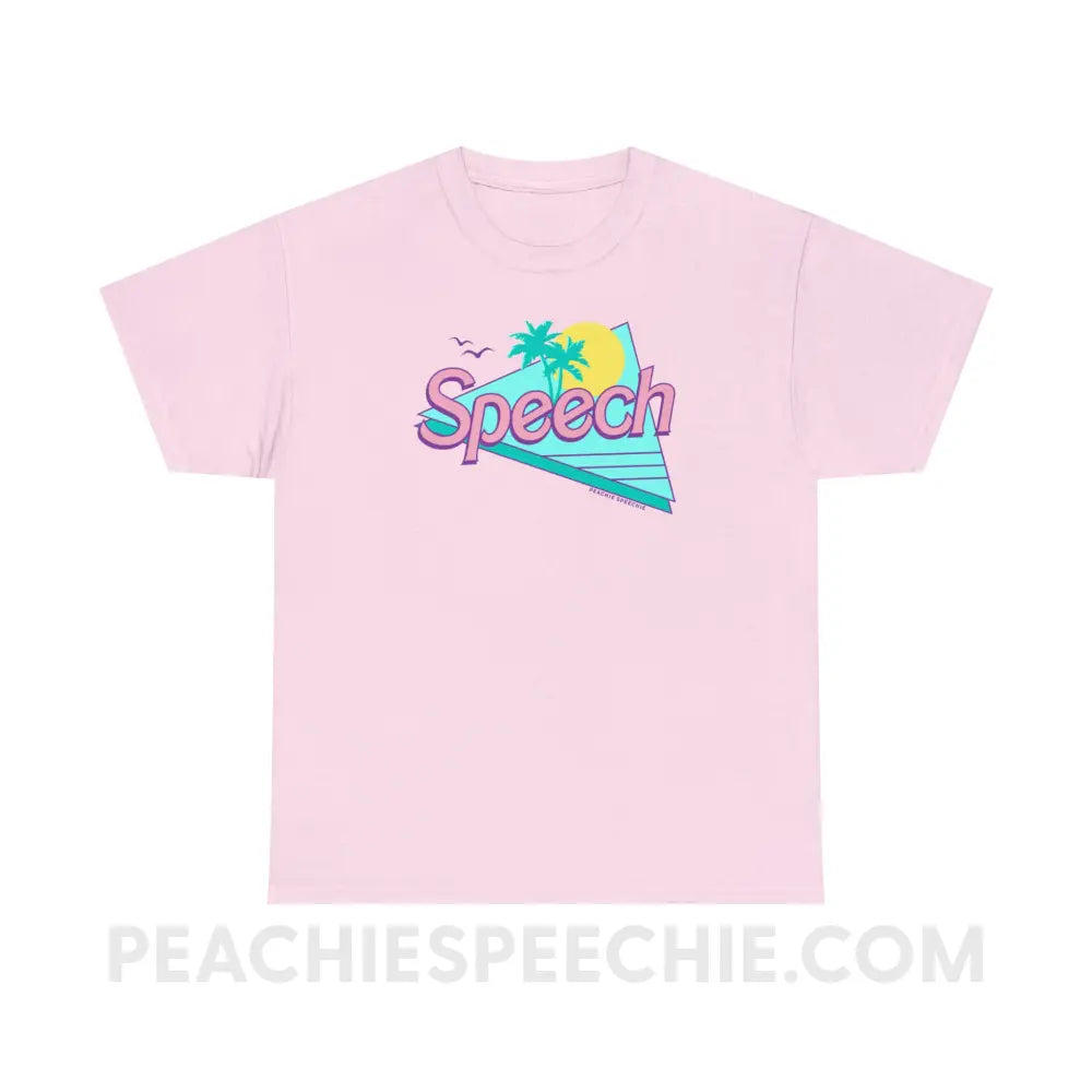 Malibu Speech Basic Tee - Light Pink / S - T-Shirt peachiespeechie.com