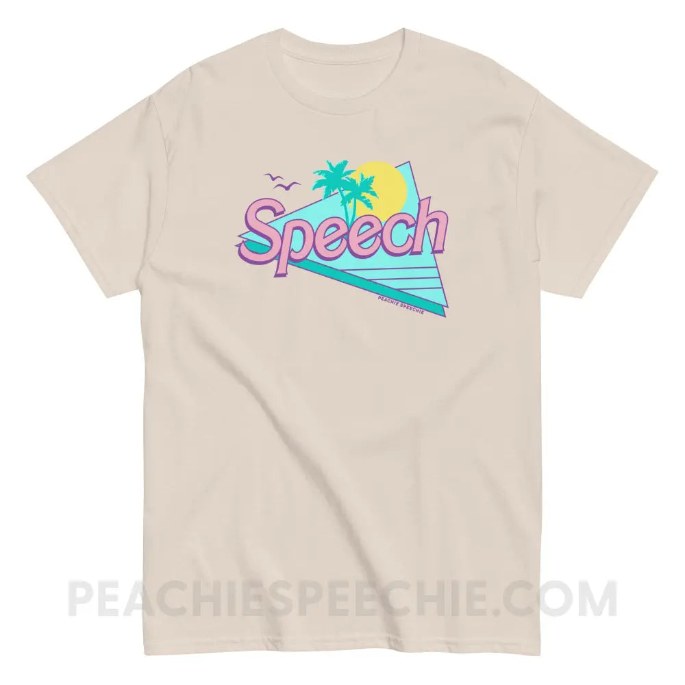 Malibu Speech Basic Tee - Natural / S - T-Shirt peachiespeechie.com