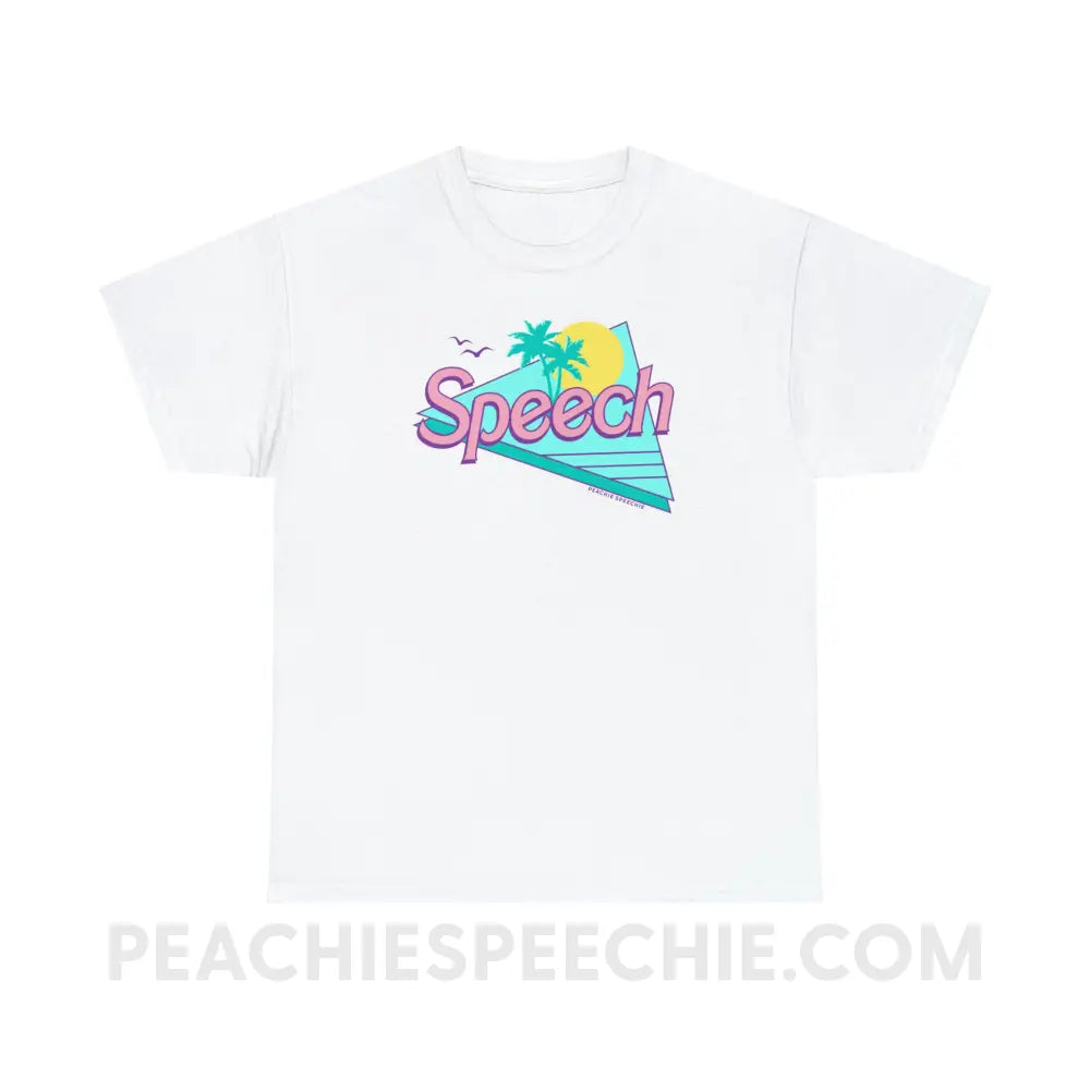Malibu Speech Basic Tee - White / S - T-Shirt peachiespeechie.com