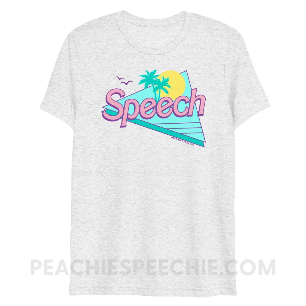 Malibu Speech Tri-Blend Tee - White Fleck Triblend / XS - peachiespeechie.com