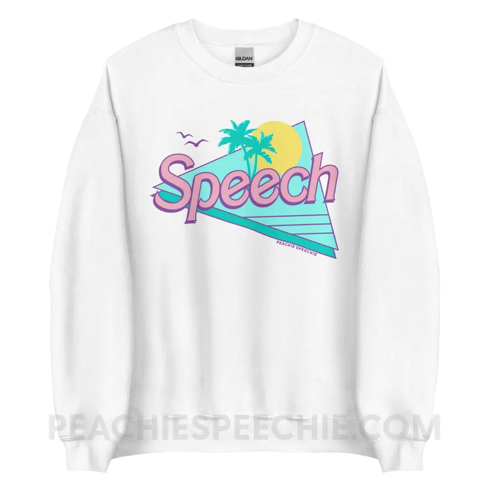 Malibu Speech Classic Sweatshirt - White / S - peachiespeechie.com
