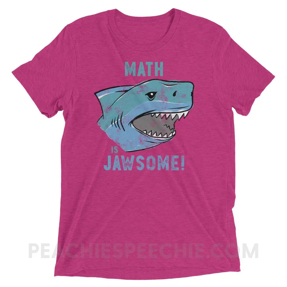 Math is Jawsome Tri-Blend Tee - Berry Triblend / XS - T-Shirts & Tops peachiespeechie.com