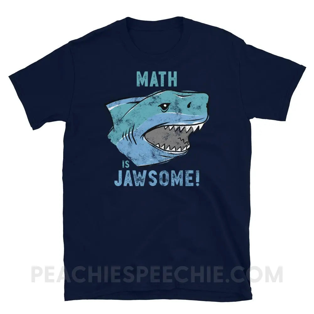 Math is Jawsome Classic Tee - Navy / S - T-Shirts & Tops peachiespeechie.com