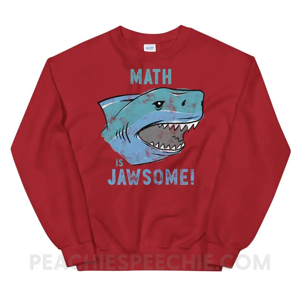 Math is Jawsome Classic Sweatshirt - Red / S Hoodies & Sweatshirts peachiespeechie.com