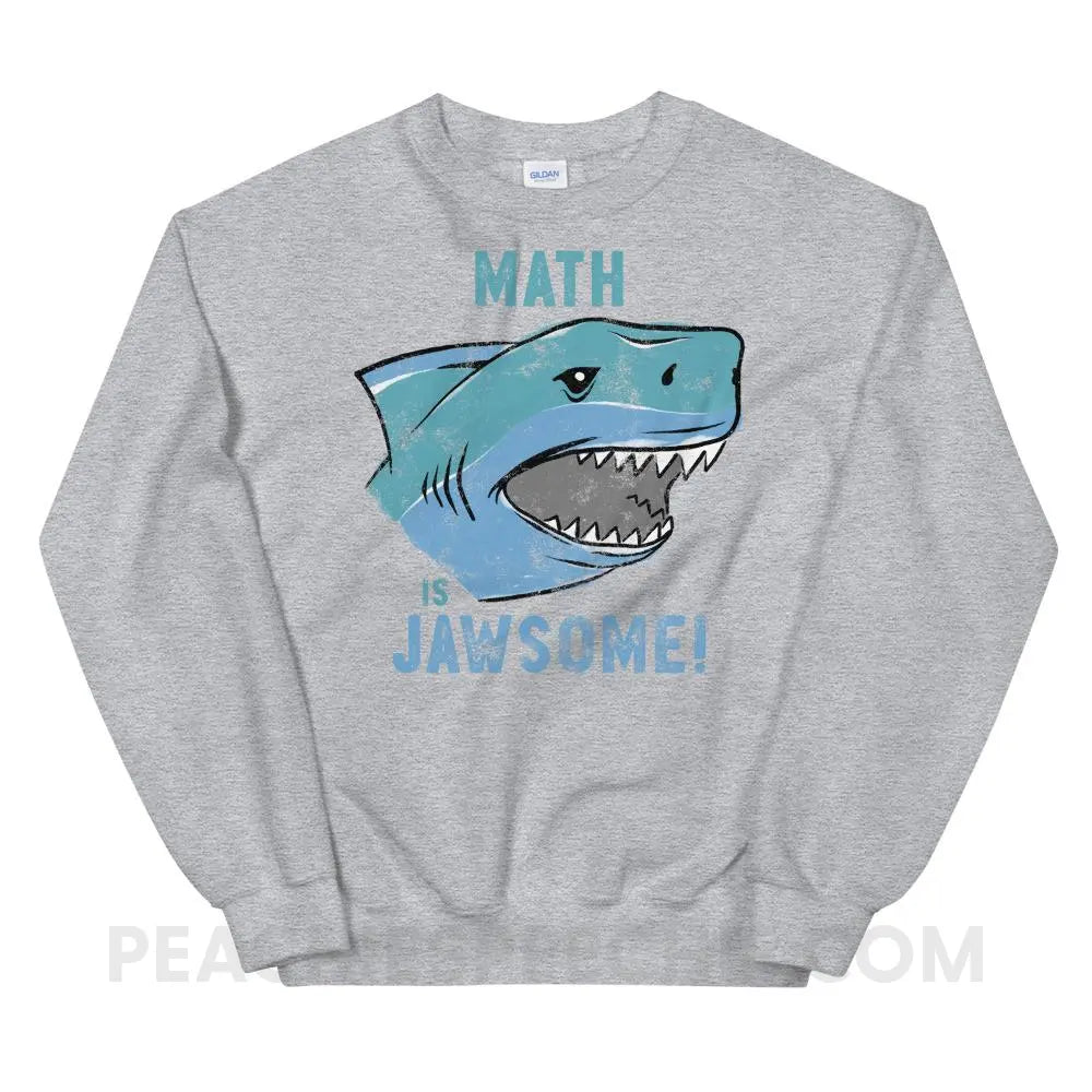 Math is Jawsome Classic Sweatshirt - Sport Grey / S Hoodies & Sweatshirts peachiespeechie.com